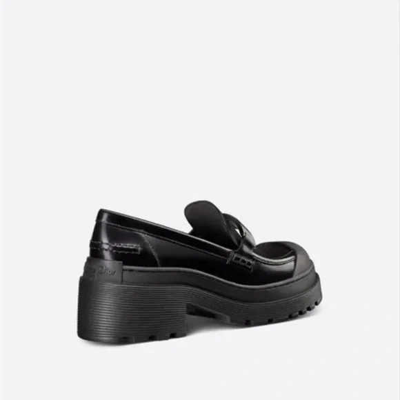 Authentic Christian Dior Code Black Leather Loafer Size 38 - Picture 8 of 14